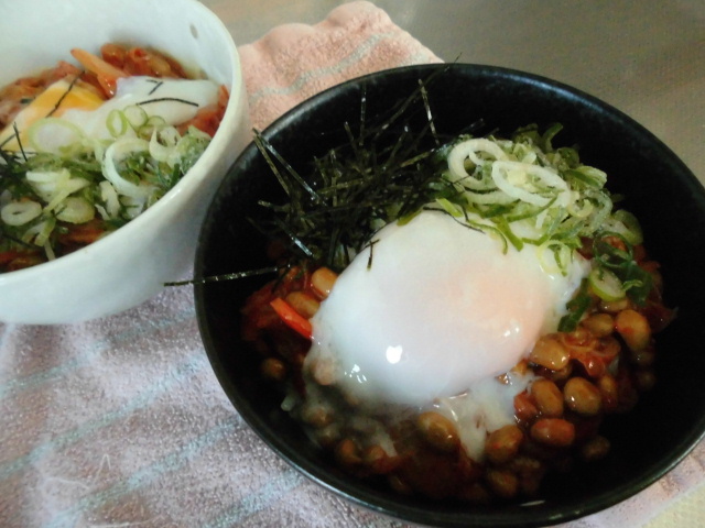 ちいばばちゃんの節約レシピ♪簡単 納豆キムチ丼